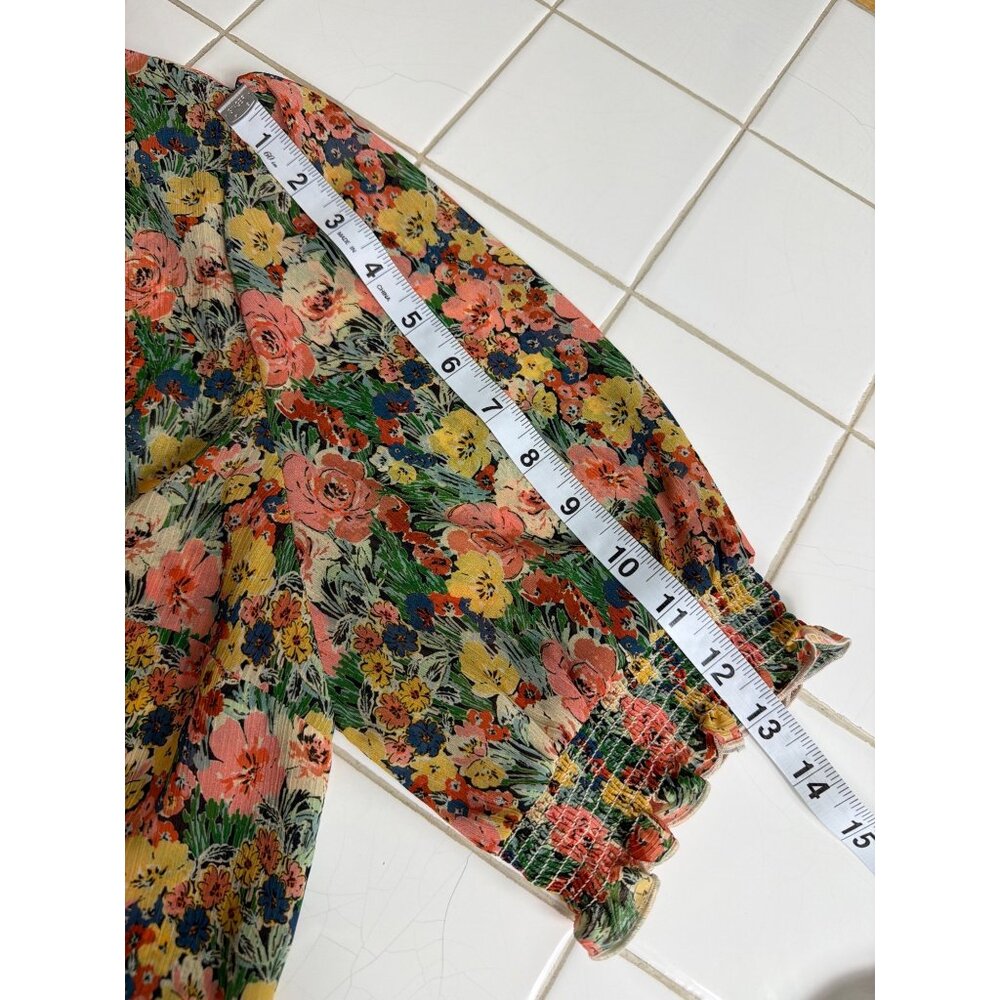 Sézane Noah Floral Ruffled Blouse in Jardin Pastel Size FR 44/US 12 - Picture 14 of 16